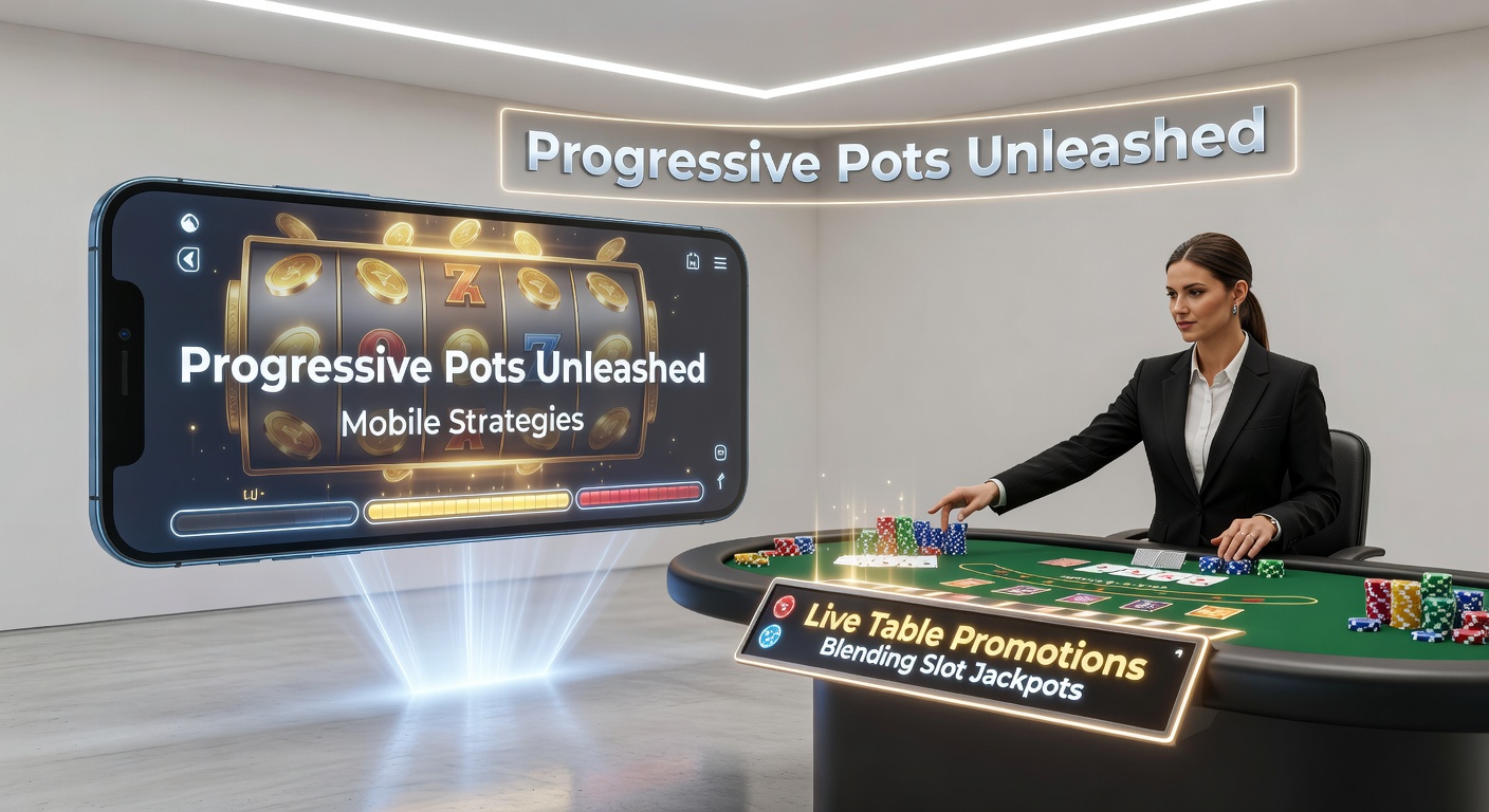 Smartphone zeigt ein mobiles Casino mit progressivem Jackpot-Slot und Live-Dealer-Tisch im Hintergrund, der eine explosive Jackpot-Auszahlung andeutet