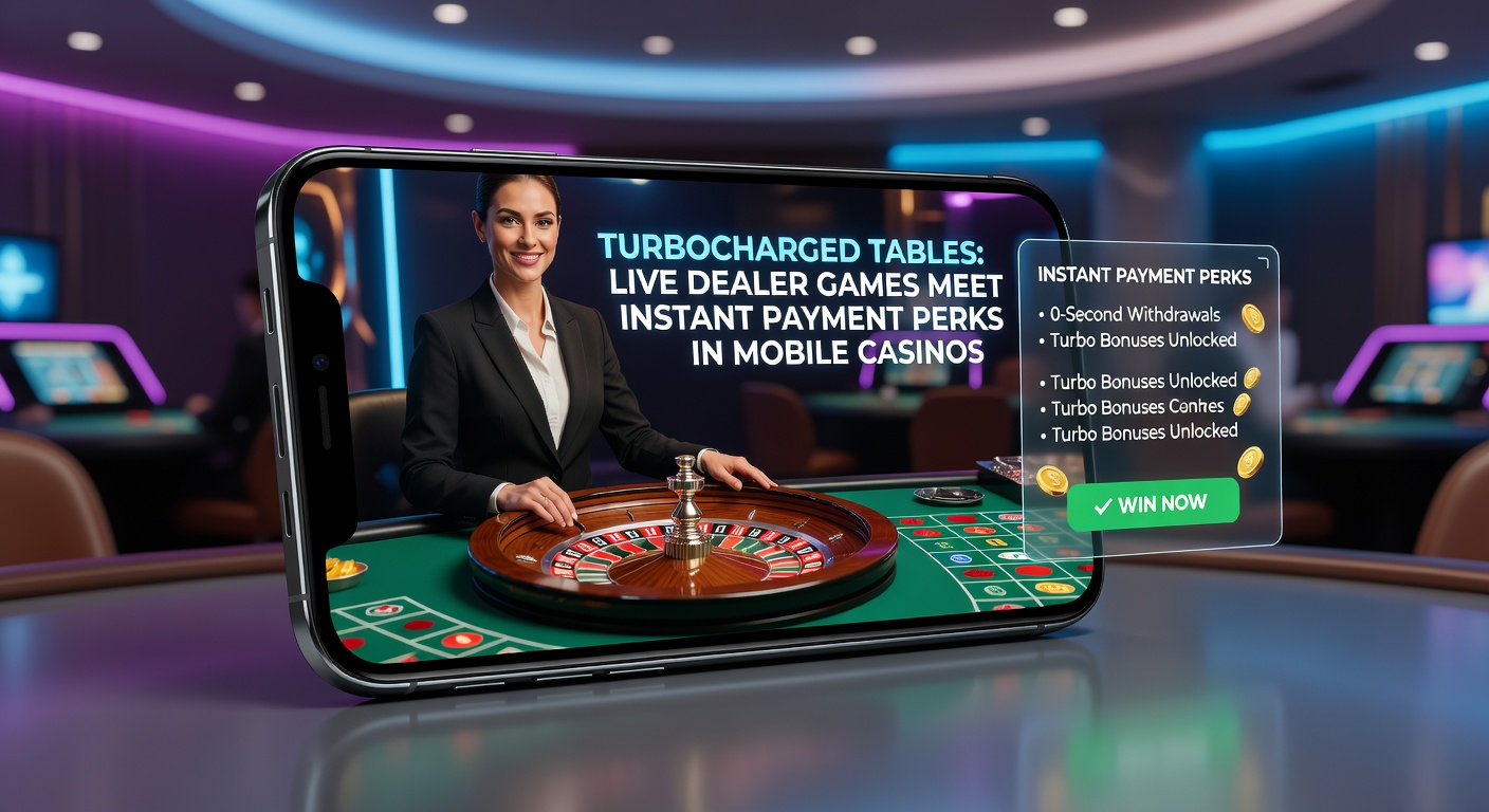 Ein dynamisches Live-Dealer-Spiel auf einem Mobilgerät mit Turbo-Tisch-Elementen und Zahlungsikonen im Hintergrund